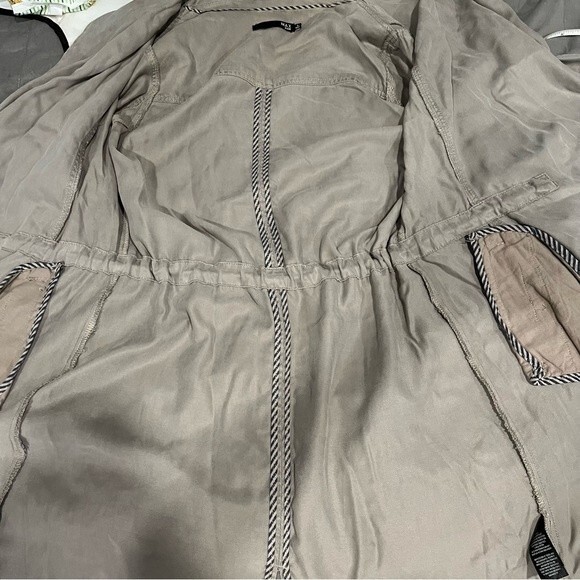 MAX JEANS Drape Front Drawstring Waist Tencel Long Utility Jacket Size Small - Picture 7 of 11